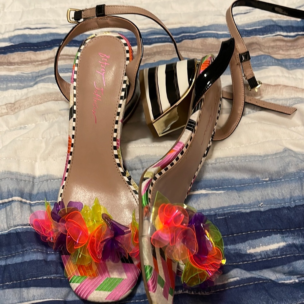 Betsy Johnson neon flower sandals